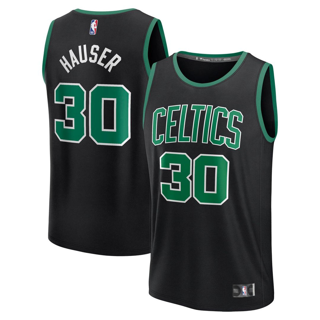 Boston Celtics Sam Hauser Fanatics Fast Break Replica Player Jersey - Statement Edition - Black