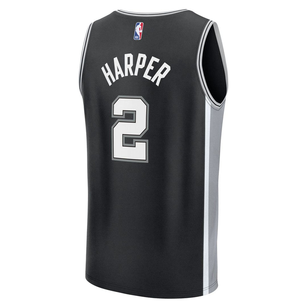 San Antonio Spurs Dylan Harper Fanatics 2025 NBA Draft First Round Pick Fast Break Replica Jersey - Icon Edition - Black