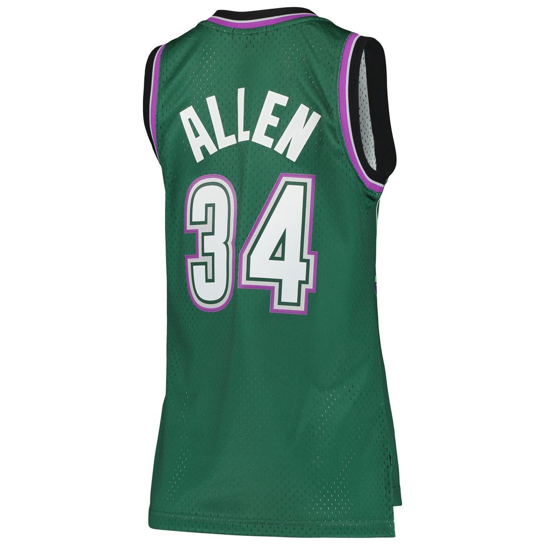 Milwaukee Bucks Ray Allen Mitchell & Ness Women's 1996/97 Hardwood Classics Swingman Jersey - Green