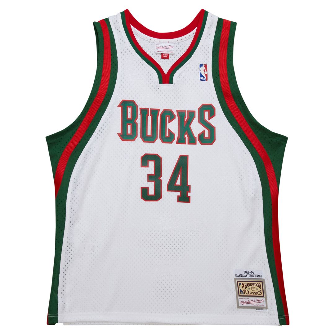 Milwaukee Bucks Giannis Antetokounmpo Mitchell & Ness 2013/14 Hardwood Classics Swingman Jersey - White
