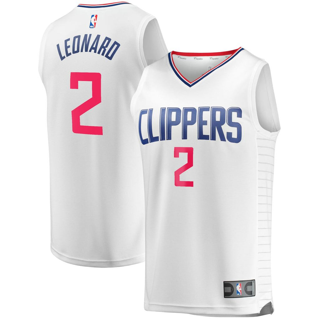 LA Clippers Kawhi Leonard Fanatics Fast Break Replica Player Jersey - White - Association Edition