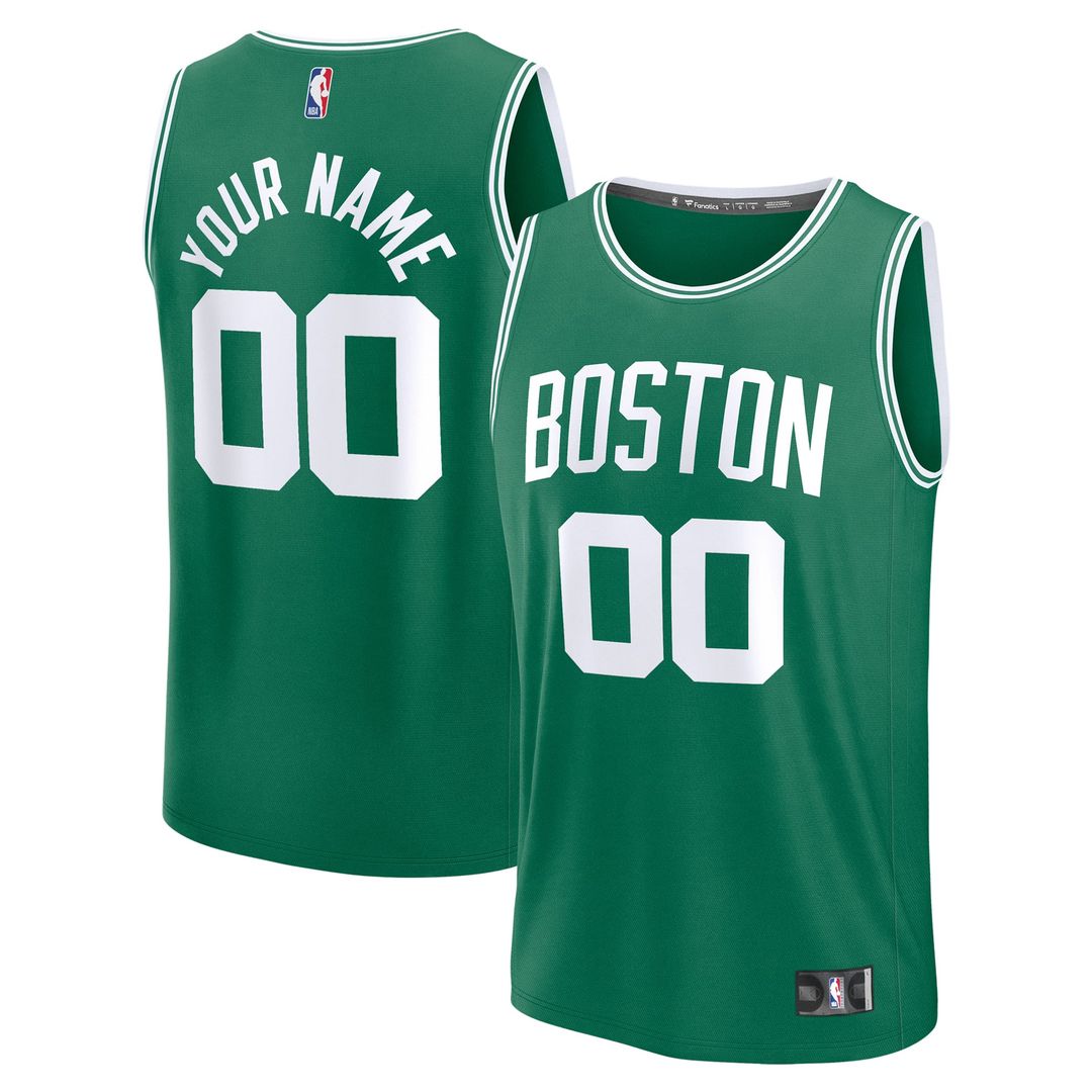 Boston Celtics Fanatics Youth Fast Break Custom Replica Jersey - Kelly Green - Icon Edition