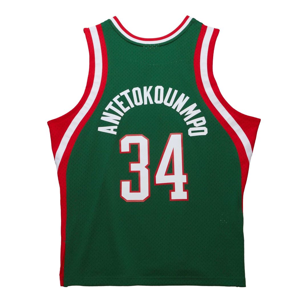 Milwaukee Bucks Giannis Antetokounmpo Mitchell & Ness 2013/14 Hardwood Classics Swingman Jersey - Hunter Green