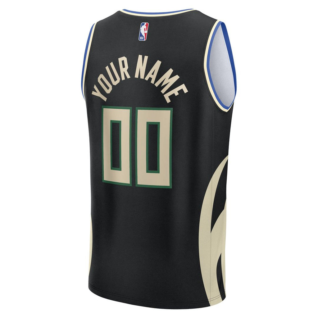 Milwaukee Bucks Fanatics Youth Fast Break Custom Replica Jersey - White - Association Edition
