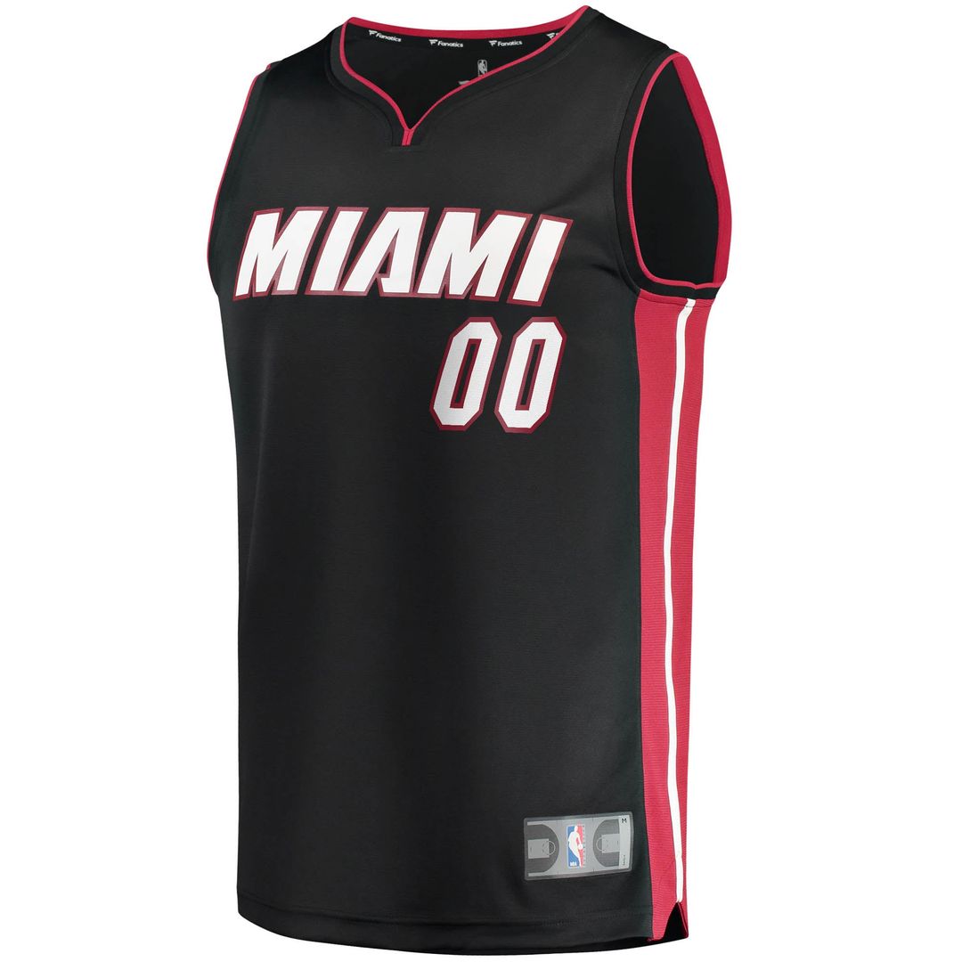 Miami Heat Fanatics Fast Break Custom Replica Jersey Black - Icon Edition