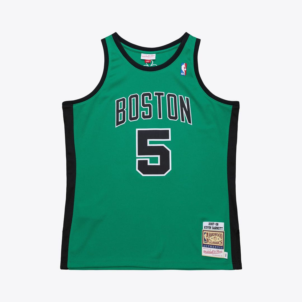 Boston Celtics Kevin Garnett Mitchell & Ness 2007 - 08 Hardwood Classics Authentic Jersey - Kelly Green