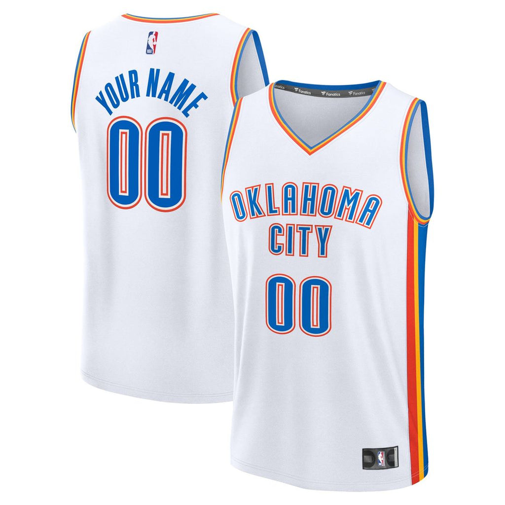 Oklahoma City Thunder Fanatics Fast Break Custom Jersey - Association Edition - White