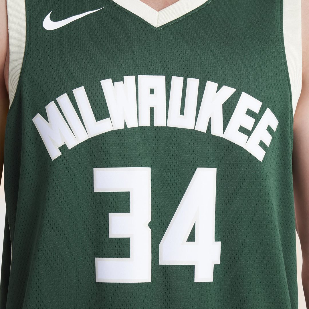 Milwaukee Bucks Giannis Antetokounmpo Nike Unisex Swingman Jersey - Icon Edition - Hunter Green