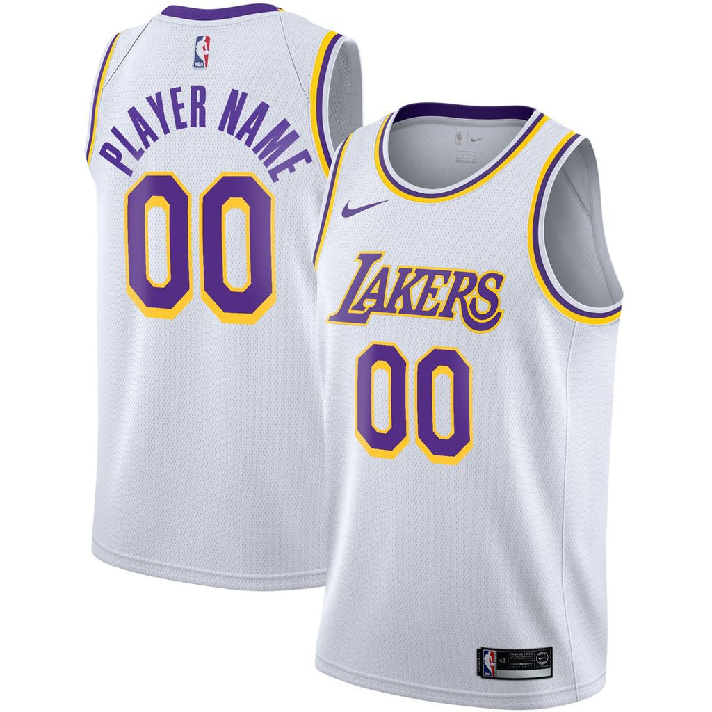 Los Angeles Lakers Nike 2020/21 Swingman Custom Jersey - Association Edition - White