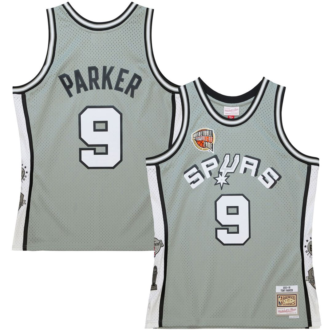 San Antonio Spurs Tony Parker Mitchell & Ness Unisex Hall of Fame Class of 2023 Throwback Swingman Jersey - Gray