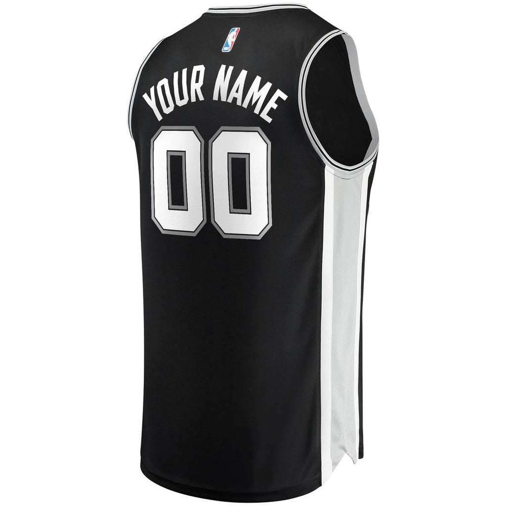 San Antonio Spurs Fanatics Youth Fast Break Custom Replica Jersey Black - Icon Edition