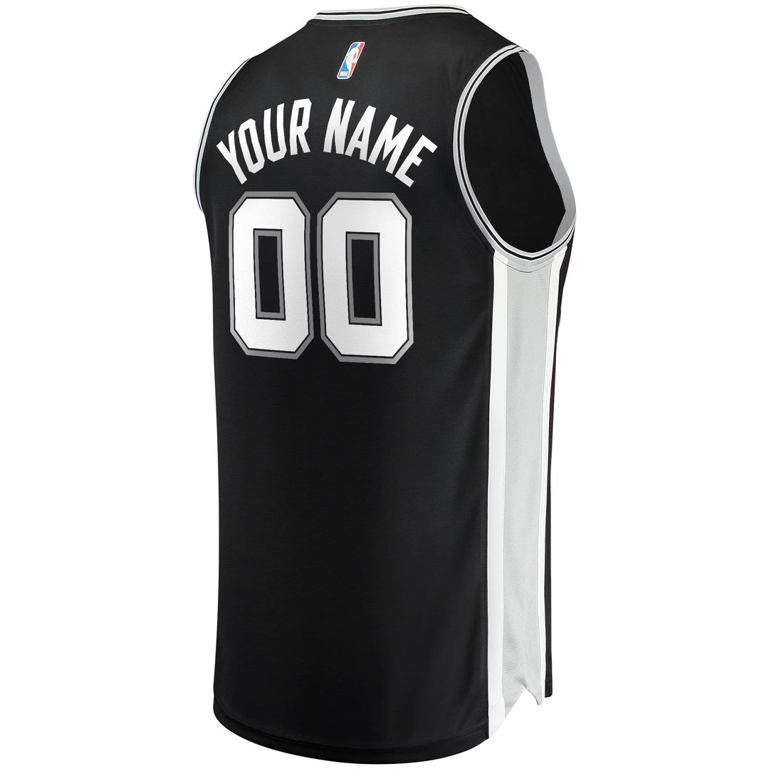 San Antonio Spurs Fanatics Youth Fast Break Custom Replica Jersey Black - Icon Edition