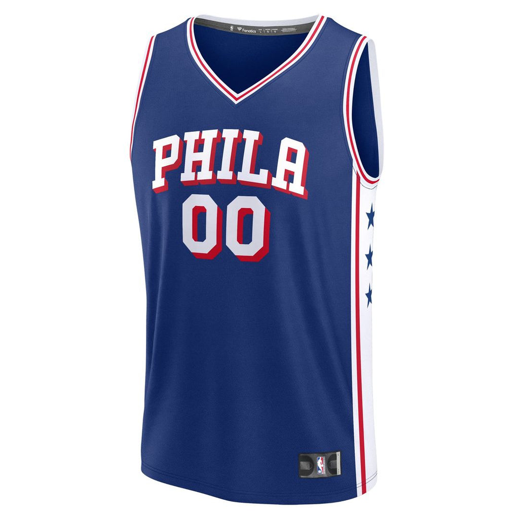 Philadelphia 76ers Fanatics Youth Fast Break Custom Replica Jersey - Blue - Icon Edition