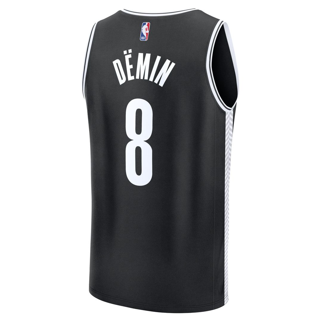 Brooklyn Nets Egor Dëmin Fanatics Fast Break Replica Jersey - Black - Icon Edition