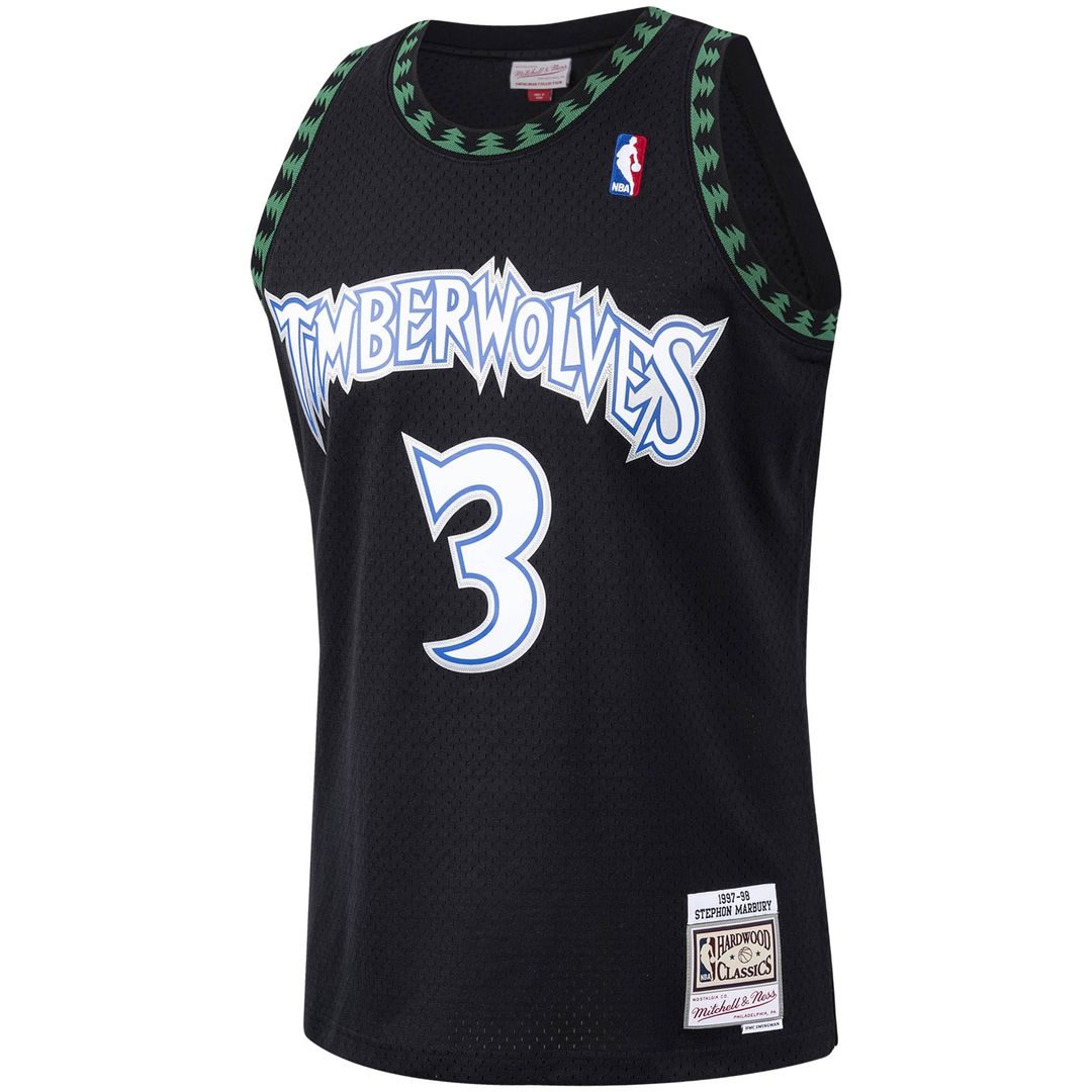 Minnesota Timberwolves Stephon Marbury Mitchell & Ness 1997/98 Hardwood Classics Swingman Jersey - Black