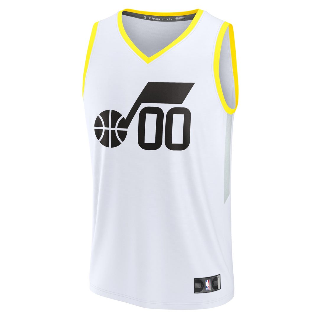 Utah Jazz Fanatics Youth Fast Break Replica Custom Jersey - Association Edition - White