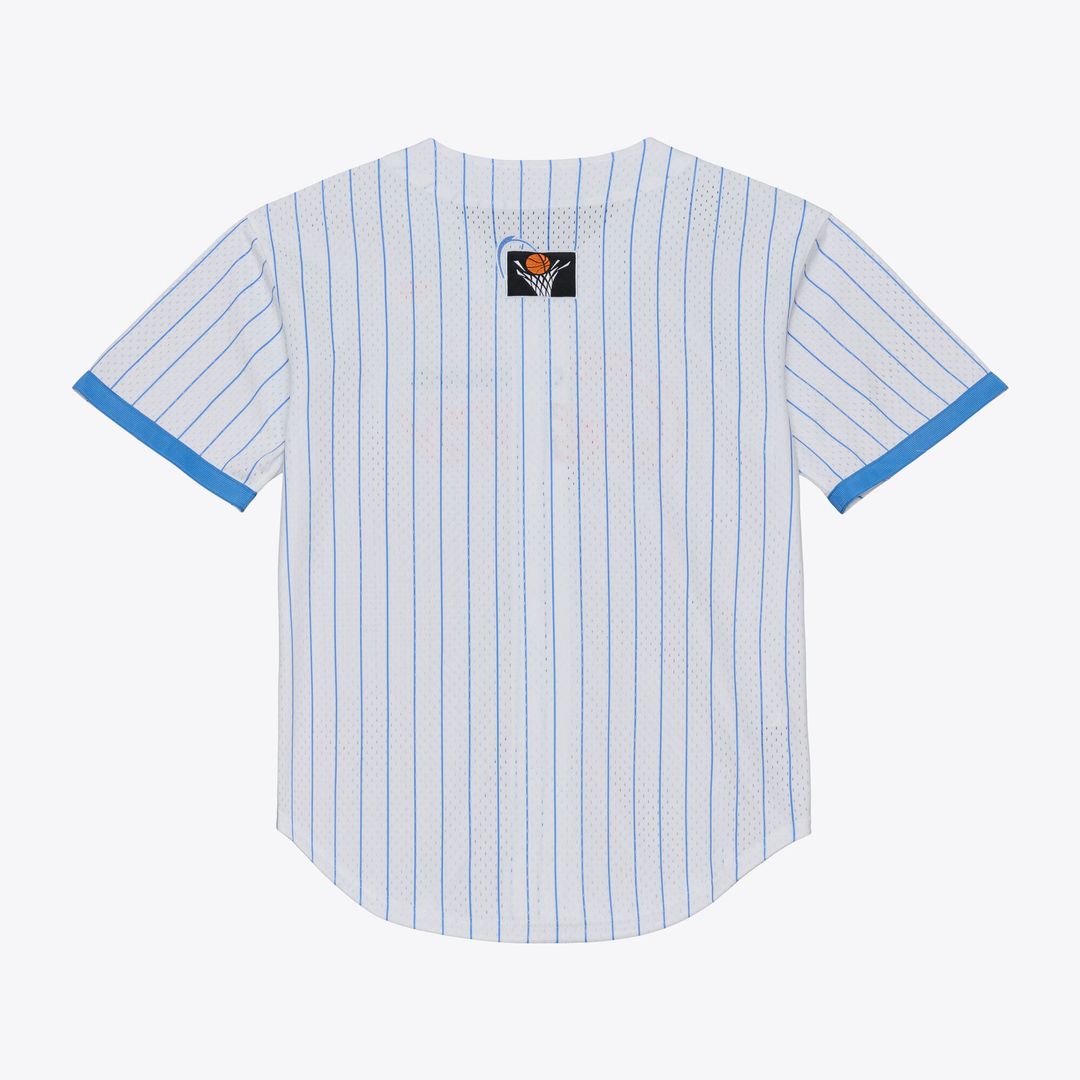 Cleveland Cavaliers Mitchell & Ness Head Coach Pinstripe Mesh Full - Button Baseball Jersey - White
