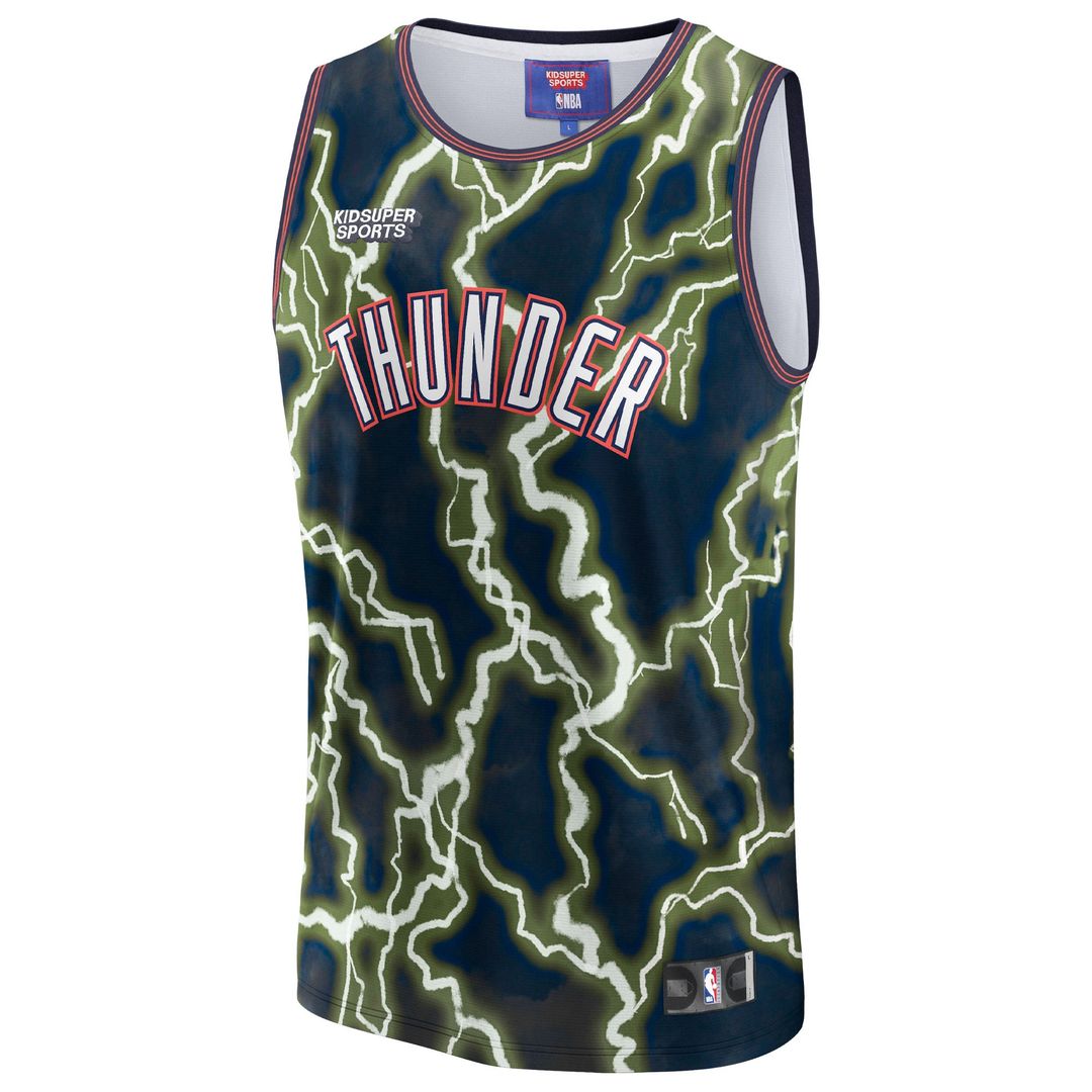 Oklahoma City Thunder NBA & KidSuper Studios by Fanatics Unisex Hometown Jersey - Black