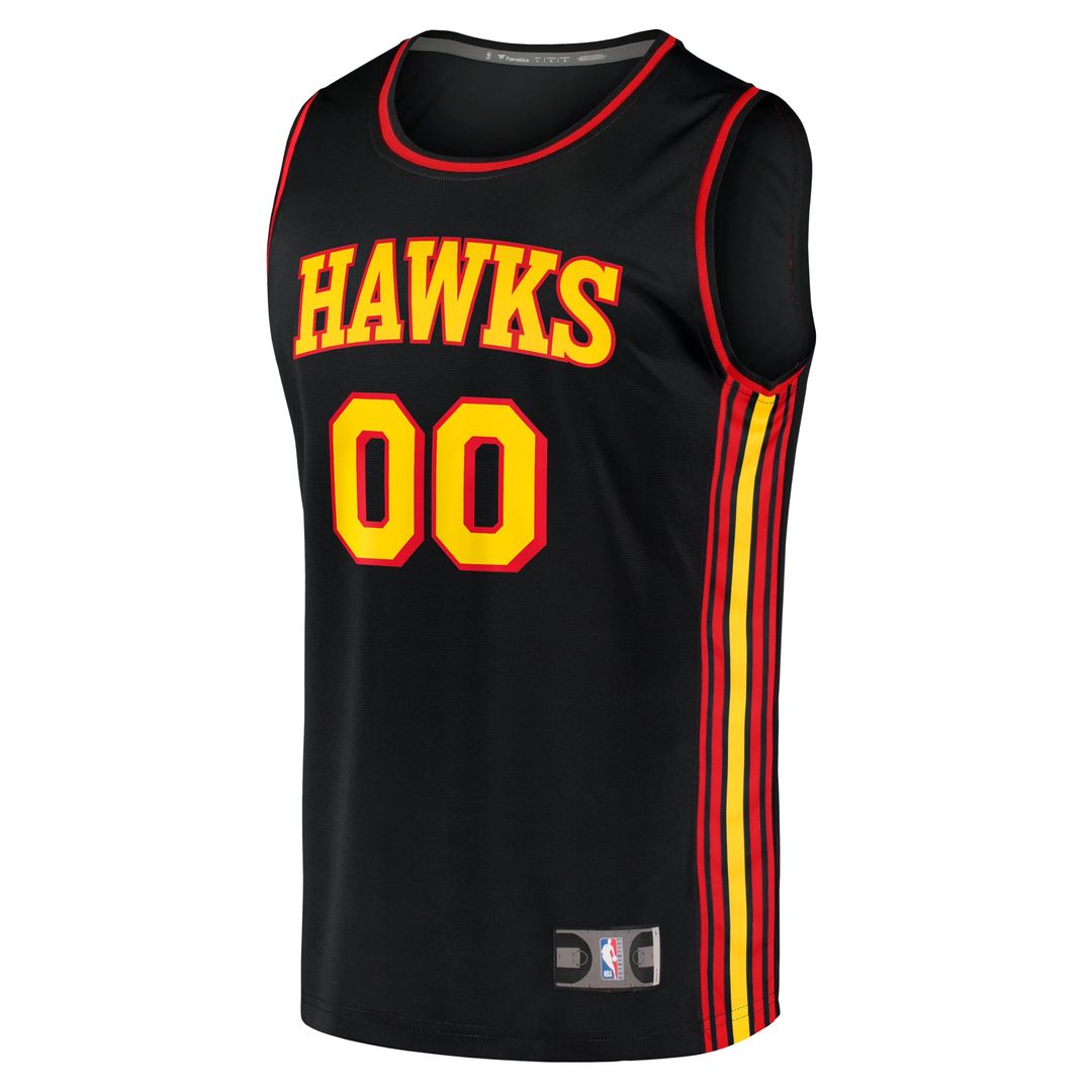 Atlanta Hawks Fanatics Youth Fast Break Replica Custom Jersey - Statement Edition - Black