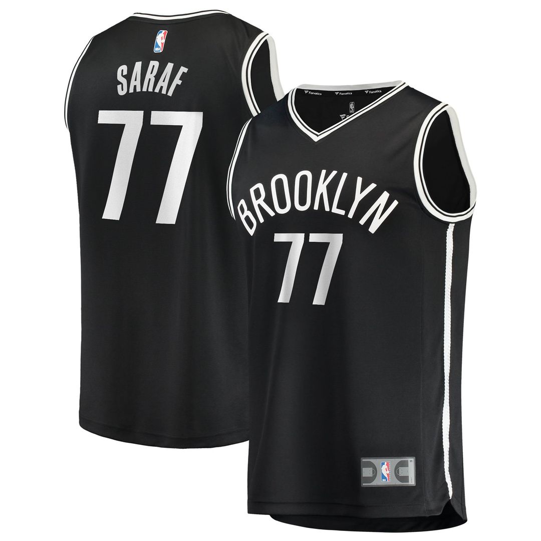 Brooklyn Nets Ben Saraf Fanatics Youth Fast Break Replica Jersey - Black - Icon Edition