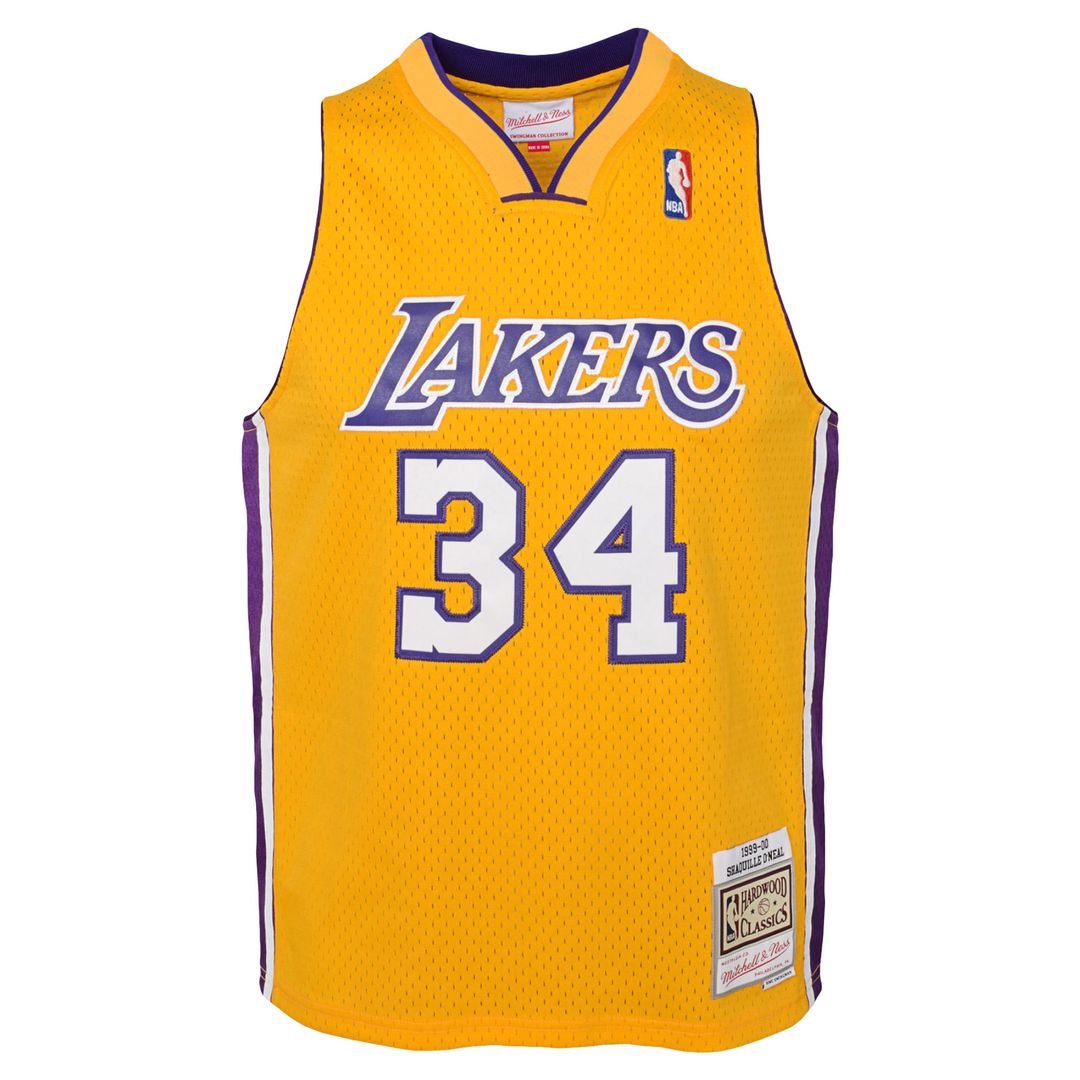 Los Angeles Lakers Shaquille O'Neal Mitchell & Ness Youth 1999/00 Hardwood Classics Swingman Jersey - Gold
