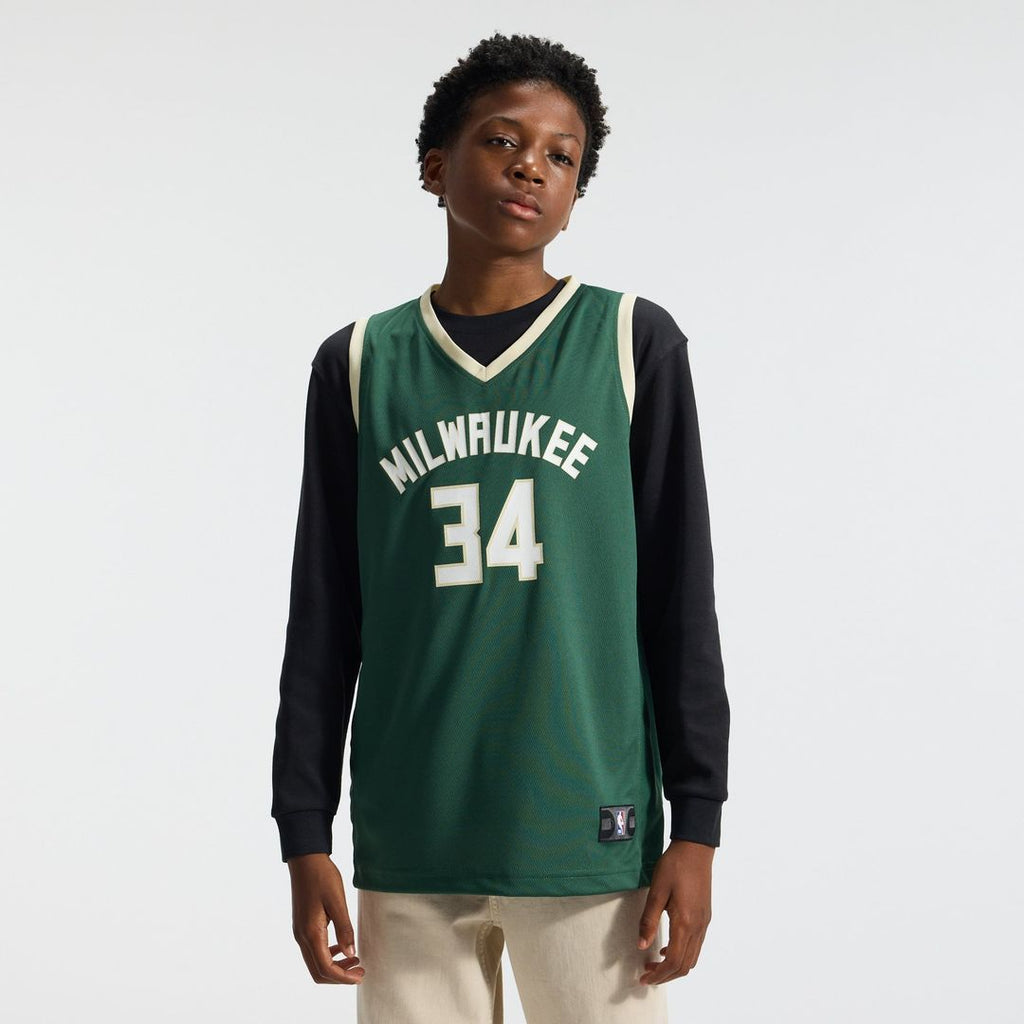 Milwaukee Bucks Giannis Antetokounmpo Fanatics Youth Fast Break Replica Player Jersey - Icon Edition - Hunter Green