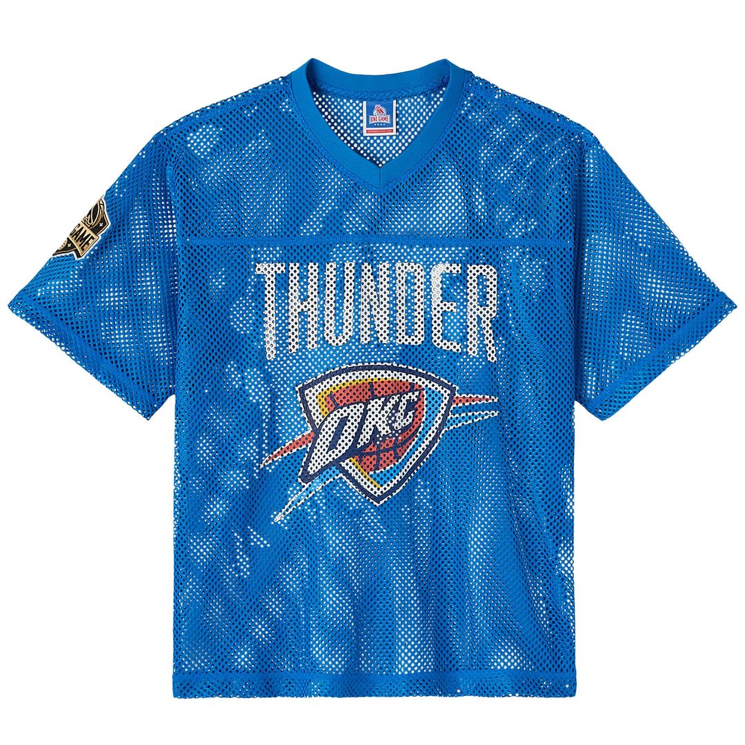 Oklahoma City Thunder OVO x NBA Mesh Football Fashion Jersey - Blue