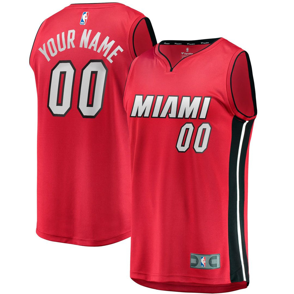Miami Heat Fanatics Fast Break Custom Jersey - Red - Statement Edition