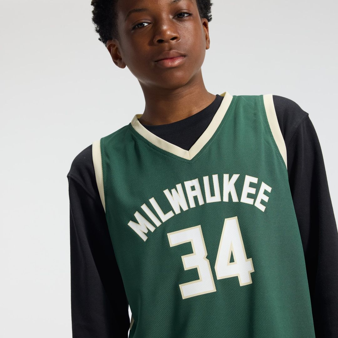 Milwaukee Bucks Giannis Antetokounmpo Fanatics Youth Fast Break Replica Player Jersey - Icon Edition - Hunter Green