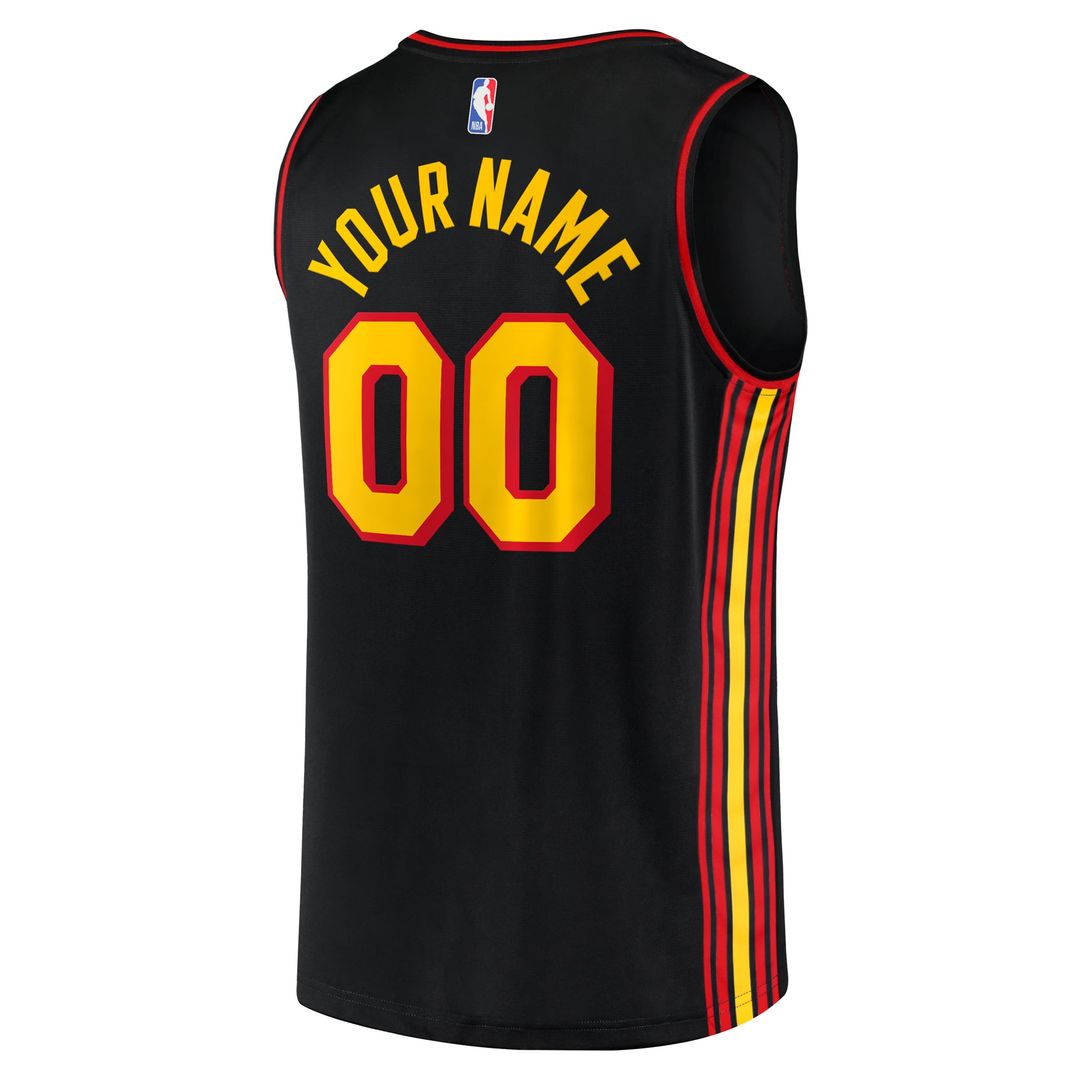 Atlanta Hawks Fanatics Youth Fast Break Replica Custom Jersey - Statement Edition - Black
