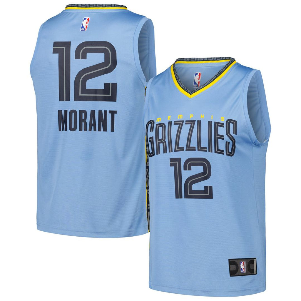 Memphis Grizzlies Ja Morant Fanatics Fast Break Replica Player Jersey - Statement Edition - Light Blue