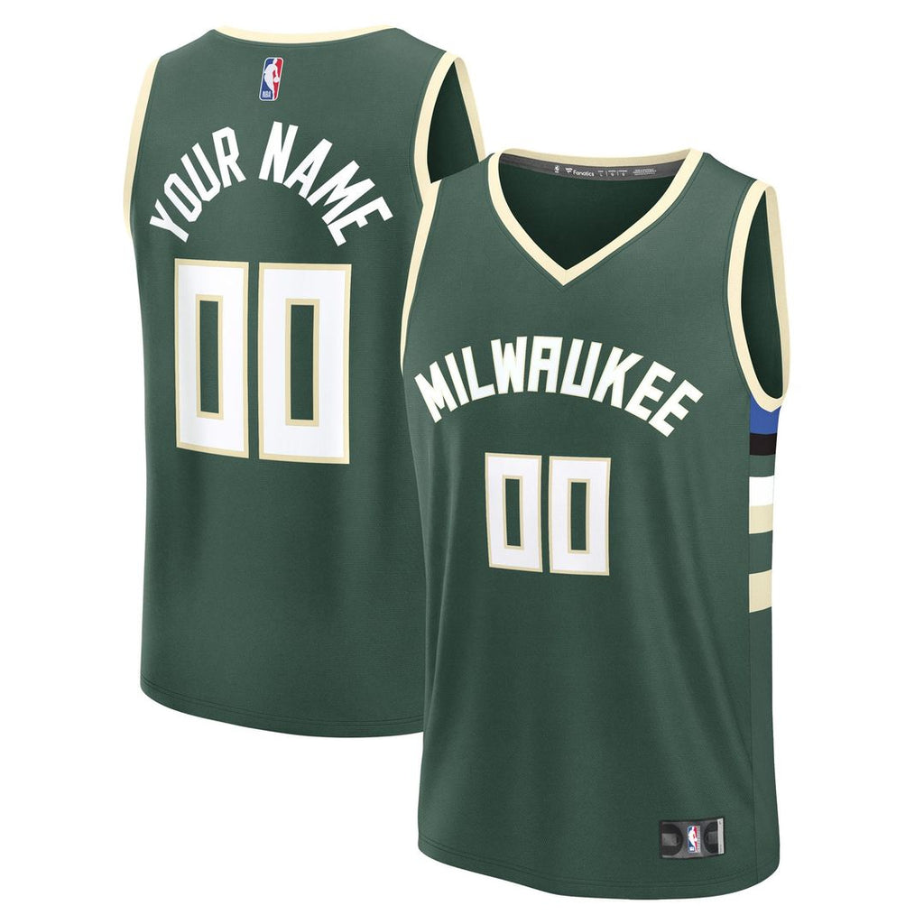 Milwaukee Bucks Fanatics Fast Break Custom Jersey - Icon Edition - Green