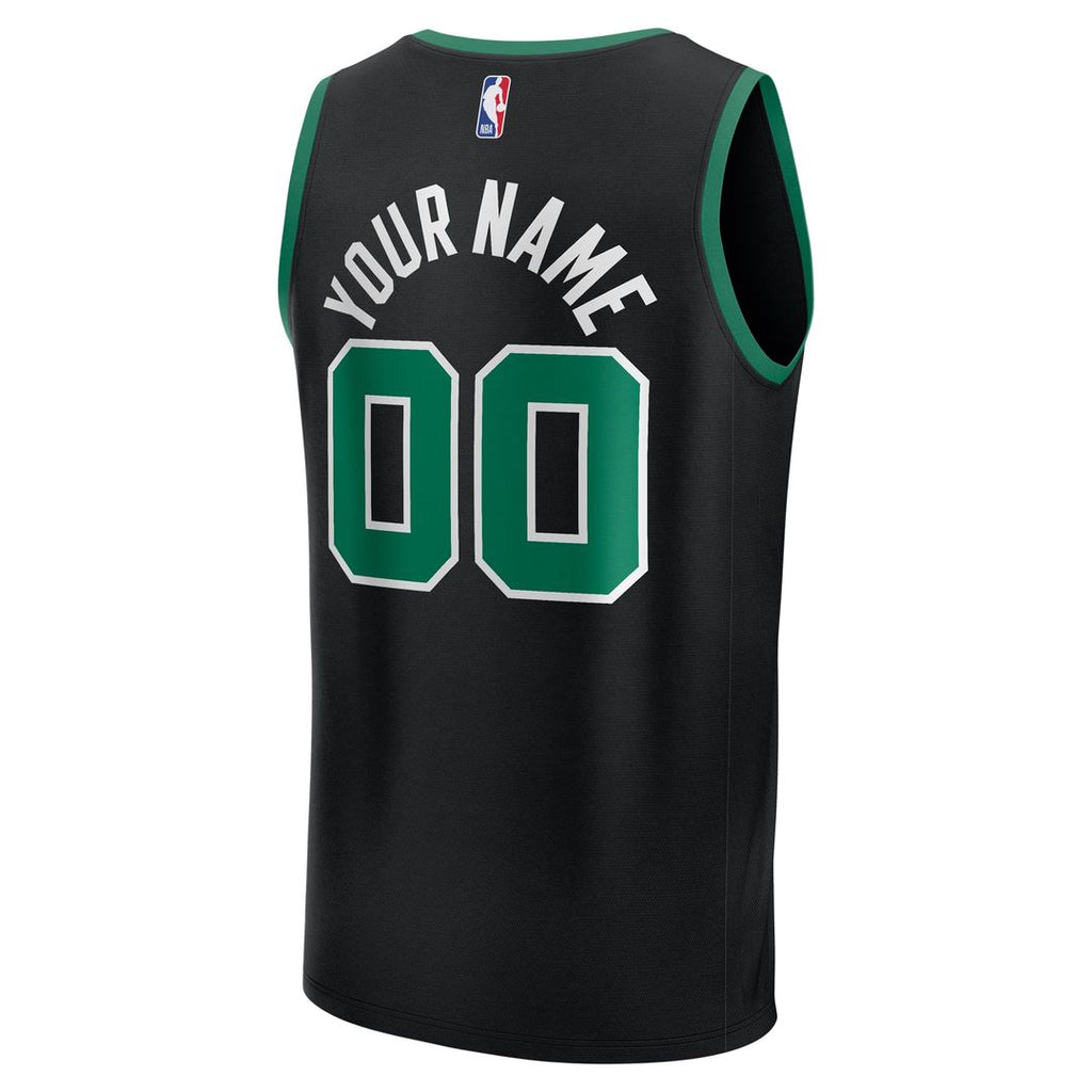 Boston Celtics Fanatics Fast Break Custom Jersey - Statement Edition - Black