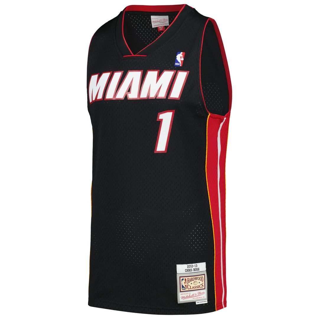 Miami Heat Chris Bosh Mitchell & Ness 2012/13 Hardwood Classics Swingman Jersey - Black