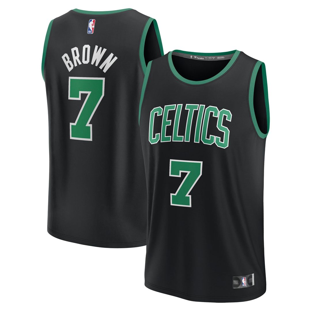 Boston Celtics Jaylen Brown Fanatics Fast Break Replica Player Jersey - Statement Edition - Black