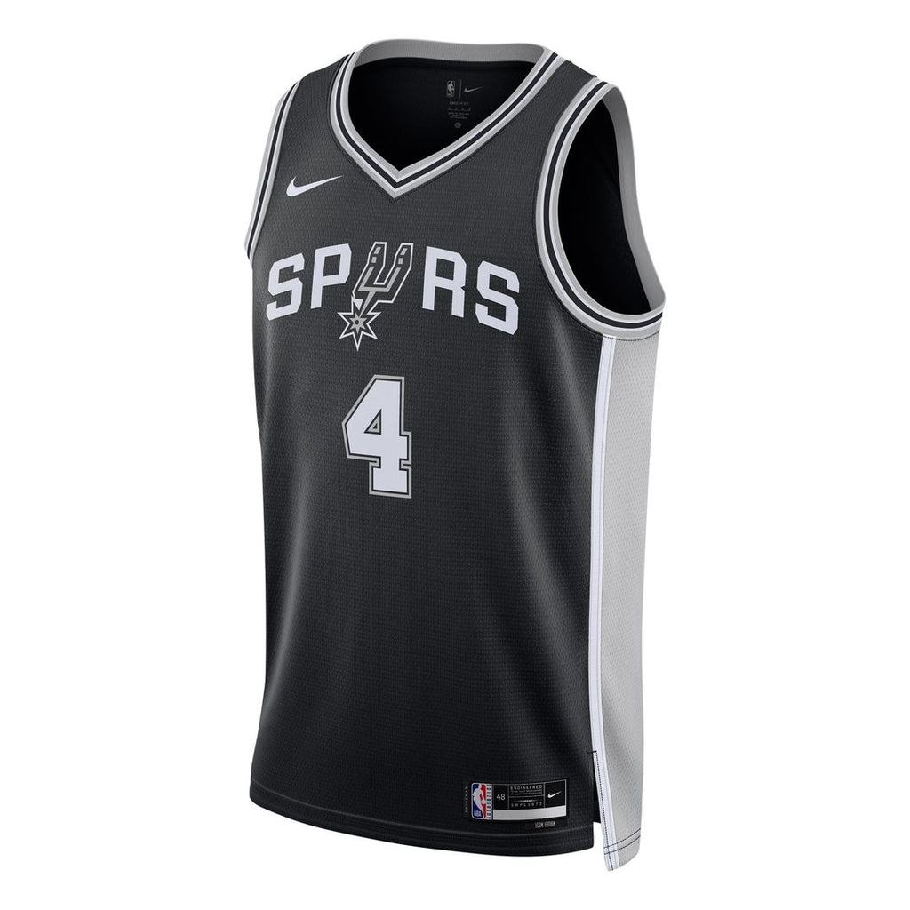 San Antonio Spurs De'Aaron Fox Nike Unisex Swingman Player Jersey - Icon Edition - Black