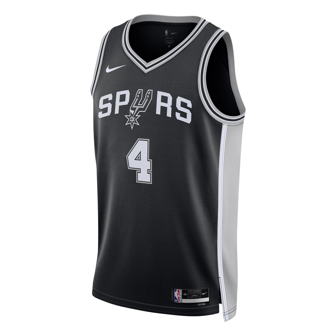 San Antonio Spurs De'Aaron Fox Nike Unisex Swingman Player Jersey - Icon Edition - Black