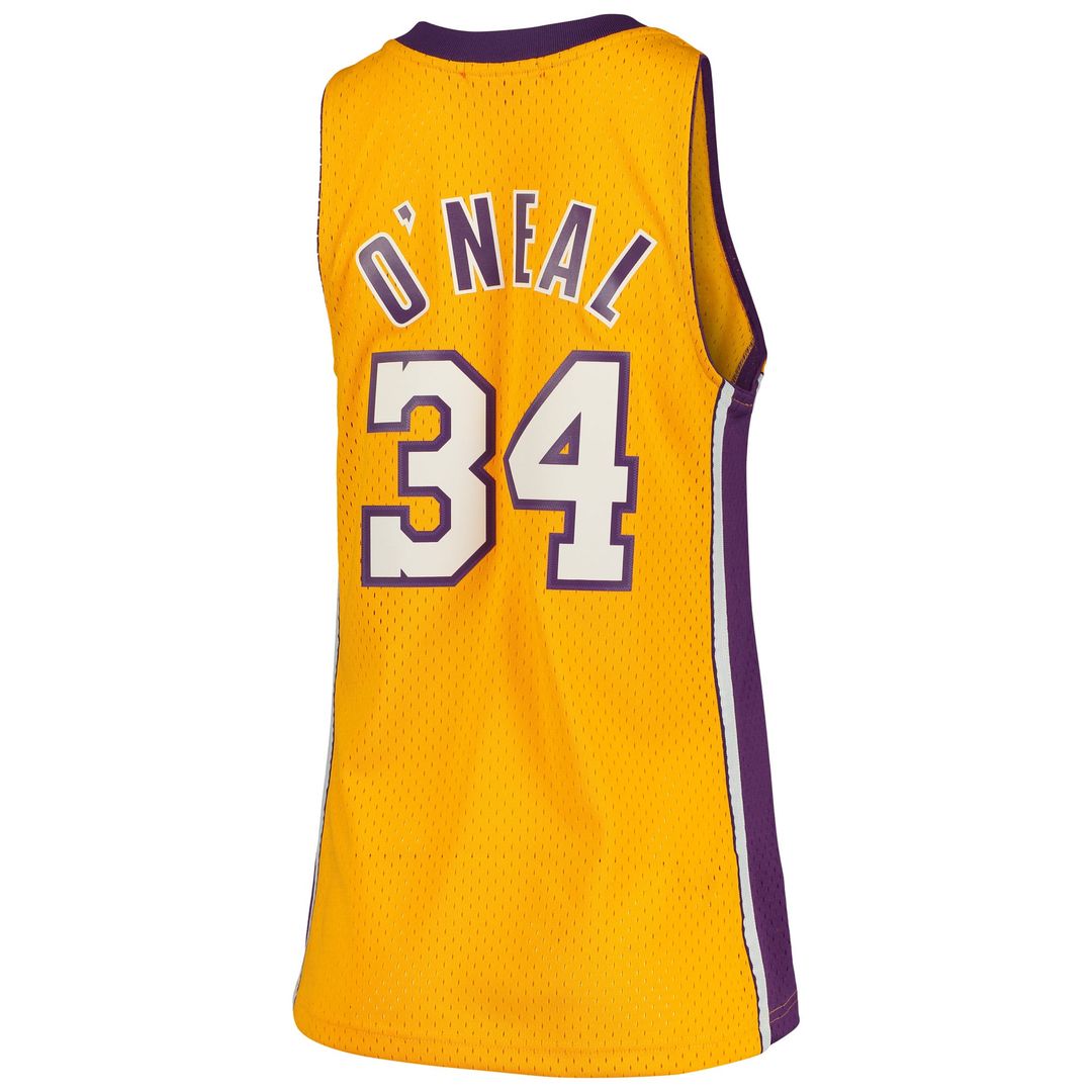 Los Angeles Lakers Shaquille O'Neal Mitchell & Ness Women's 1999/00 Hardwood Classics Swingman Jersey - Gold