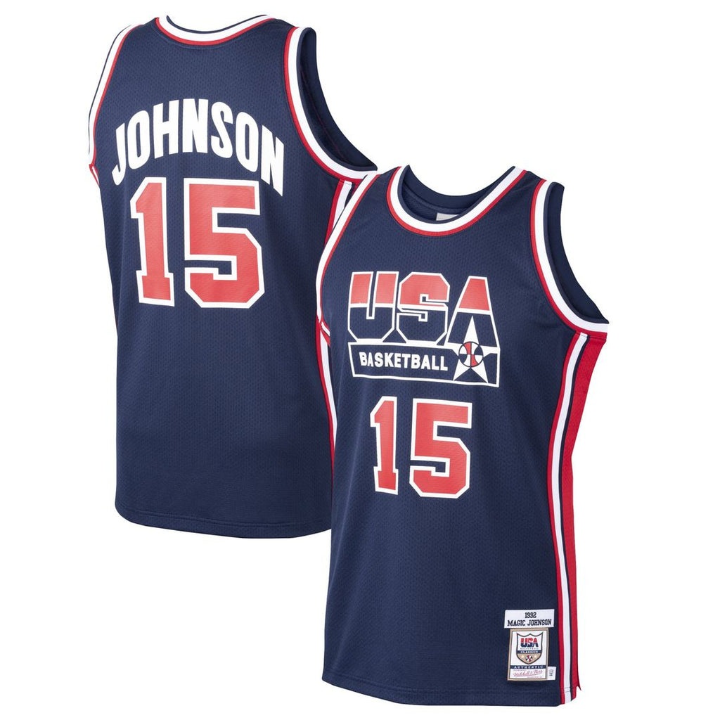 Magic Johnson USA Basketball Mitchell & Ness 1992 Dream Team Authentic Jersey - Navy