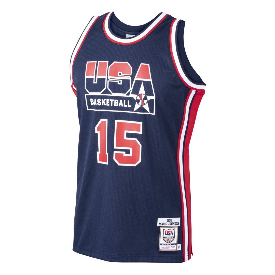 Magic Johnson USA Basketball Mitchell & Ness 1992 Dream Team Authentic Jersey - Navy