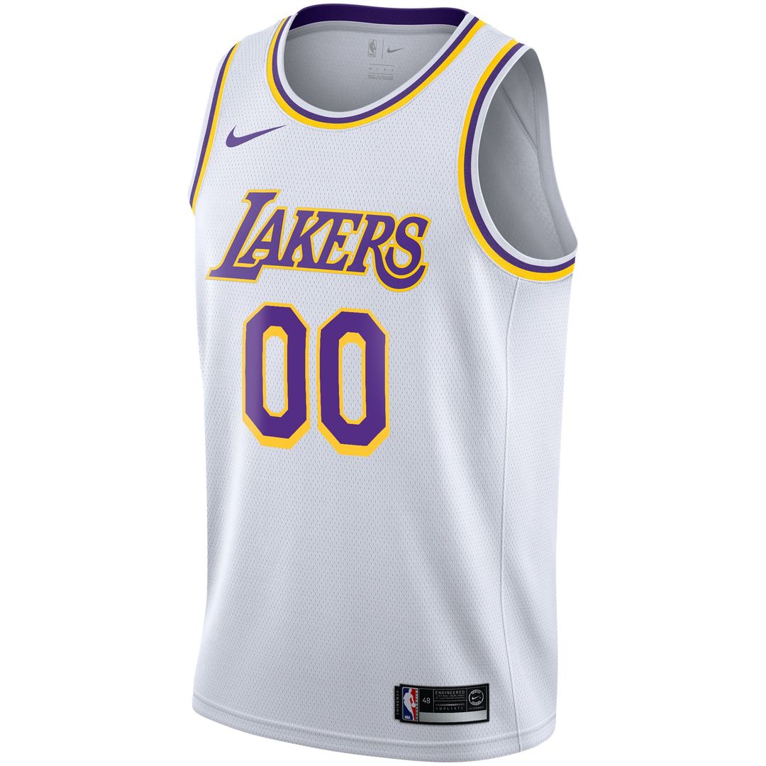 Los Angeles Lakers Nike 2020/21 Swingman Custom Jersey - Association Edition - White