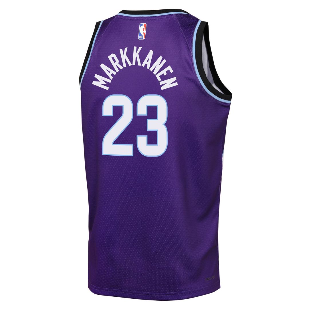 Utah Jazz Lauri Markkanen Nike Youth Icon Edition Swingman Jersey - Purple