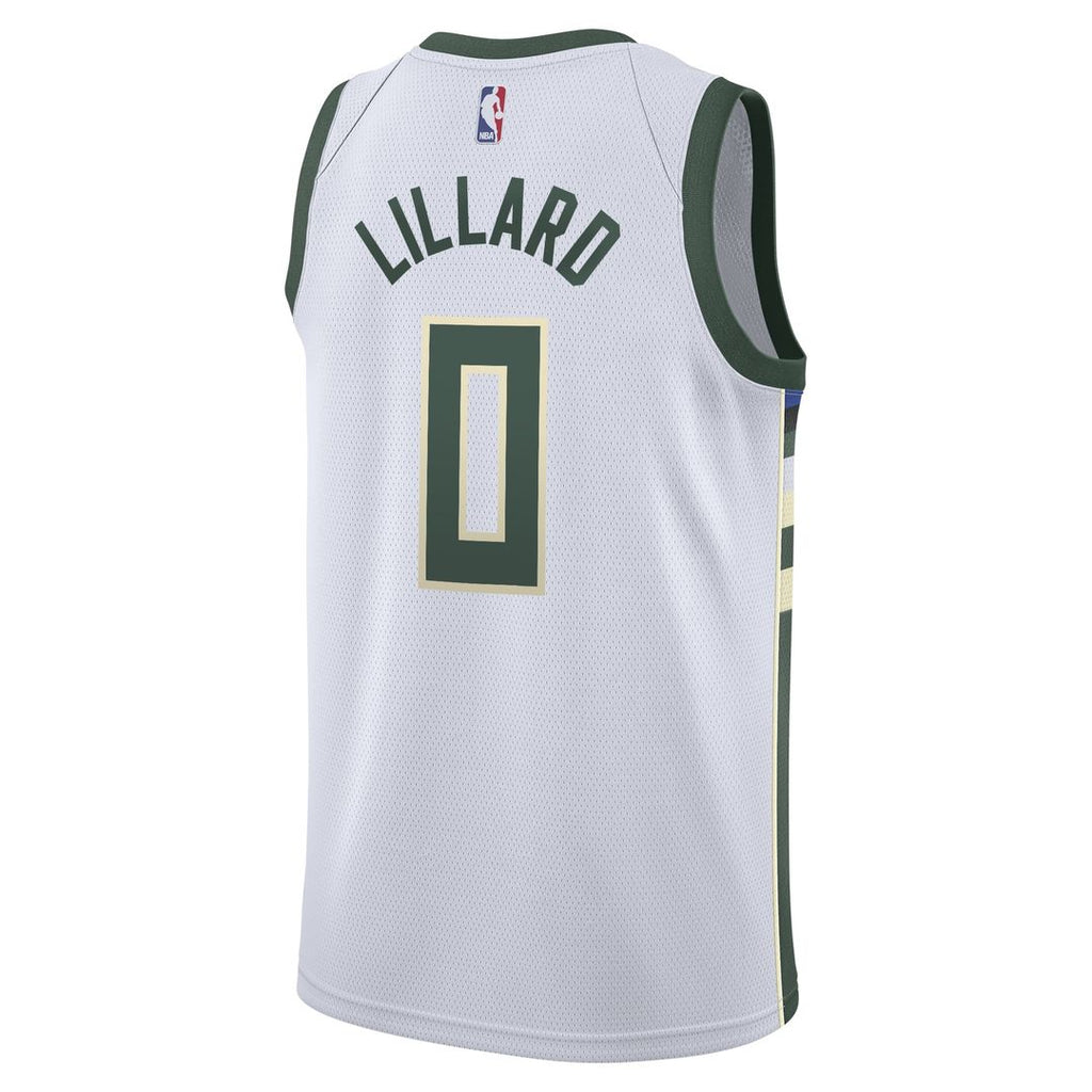 Milwaukee Bucks Damian Lillard Nike Unisex Swingman Player Jersey - Association Edition - White