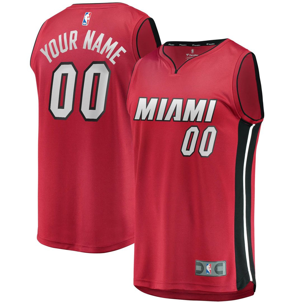 Miami Heat Fanatics Youth Fast Break Replica Custom Jersey Red - Statement Edition